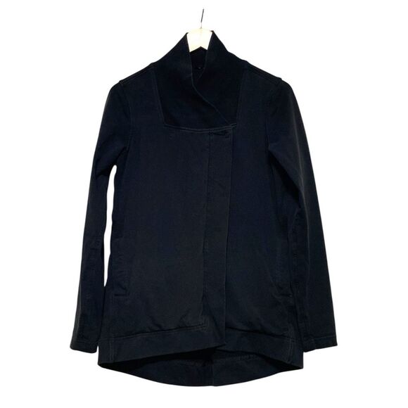 Lululemon Belle Black Wrap Sweatshirt Cardigan Sz 4 - Picture 1 of 16